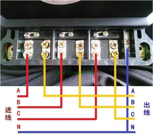 三相四線電子式電能表直通式如何接線？